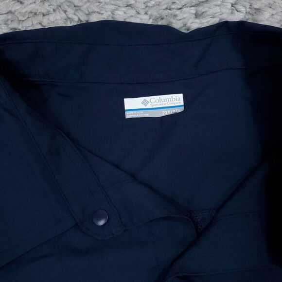 Columbia Omni Shade Men's Silver Ridge Utility Lite Shirt Dark Blue Size 2XT - Picture 3 of 9